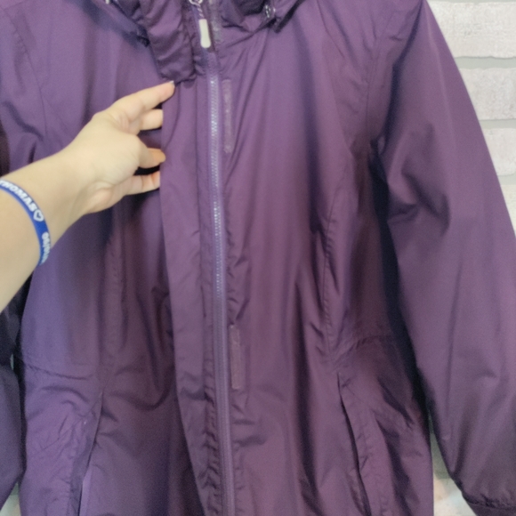 Eddie Bauer Womens Weatheredge Purple Hooded Coat Full Zip Size PXL - Picture 2 of 14